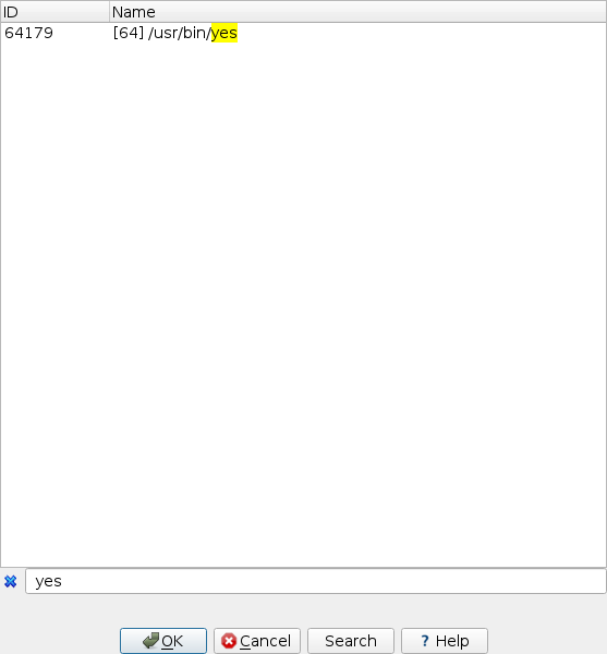 attaching to process